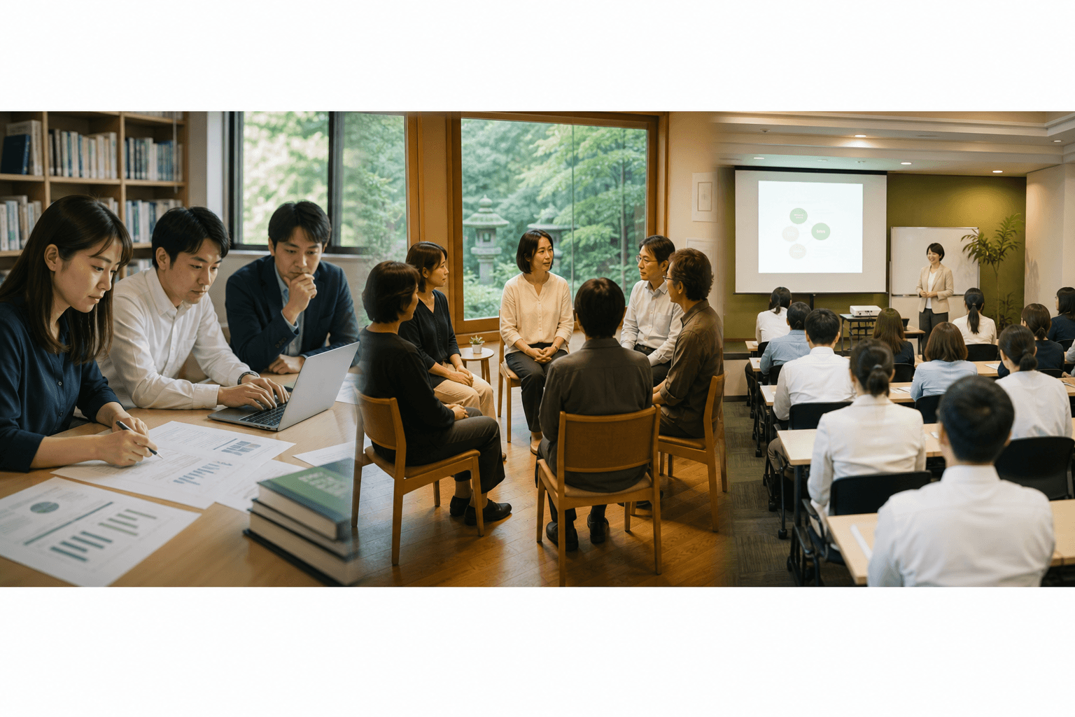 研究から実践、社会実装へつながる3つの柱の流れ